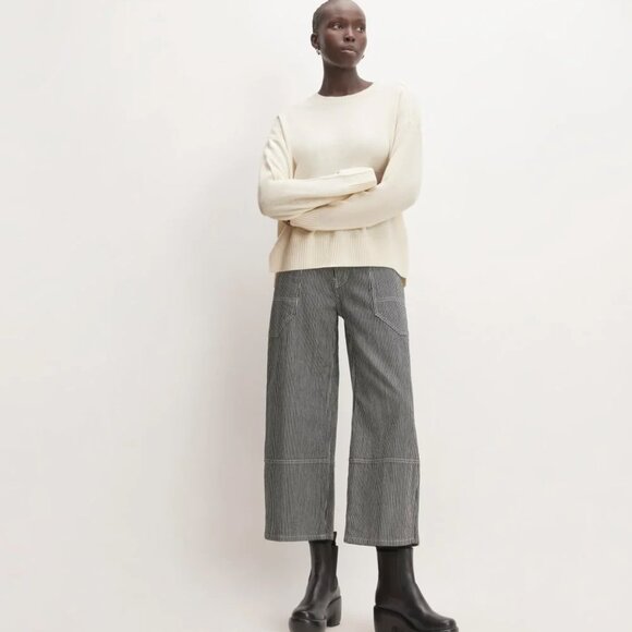 Everlane Merino Wool Crewneck Sweater Bone White Sz Small - Picture 5 of 10